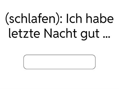 Perfekt A1/A2: 10 Wörter (Tagesablauf)
