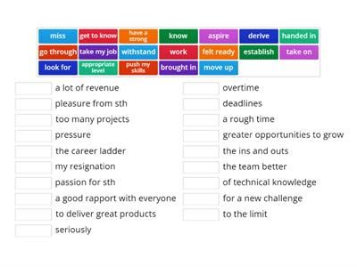 Work collocations Intermediate