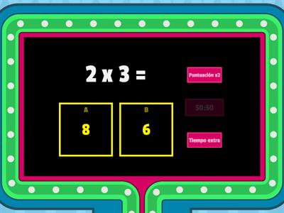 Tablas de multiplicar del 2 y 5. 