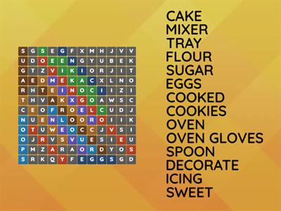 Baking wordsearch 