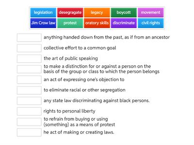 Match the words to their definitions