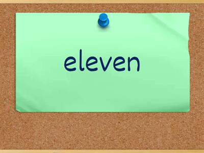 Numbers 1-20 Flashcards (words)