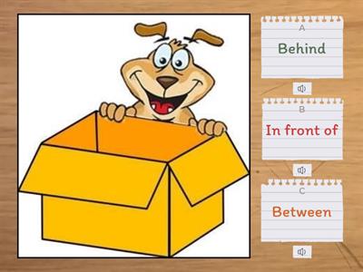 Behind, in front of, between