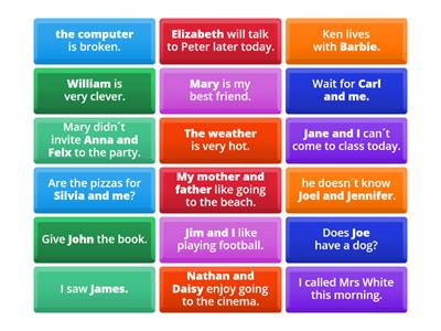 subject and object pronouns