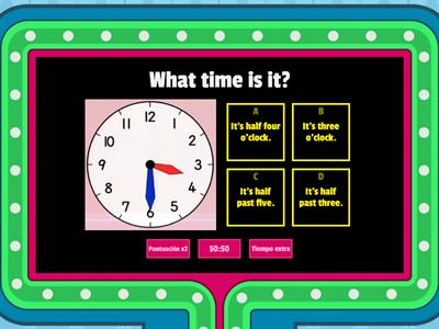 TELLING THE TIME (o'clock and half past ...) -B4