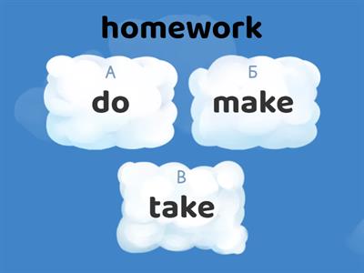 collocations make/do/take