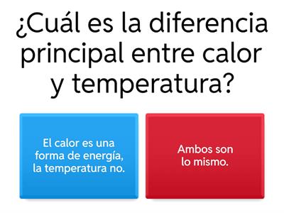 cuestionario de calor y temperatura 