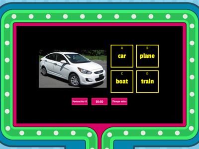 8th grade.- Unit 3.- Going places. Vocabulary. Places to visit and means of transport. 