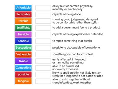  -able -ible Match Up