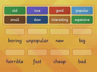 Match the words with their opposites by Puan Diyana Azmin