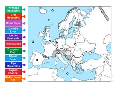 Physical map of Europe