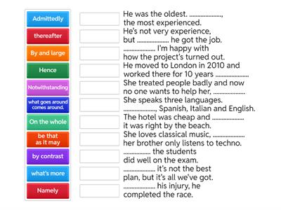 Advanced Formal Connectors 2 - In context