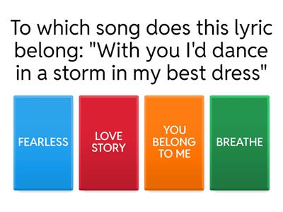 TAYLOR SWIFT - LYRICS QUIZ