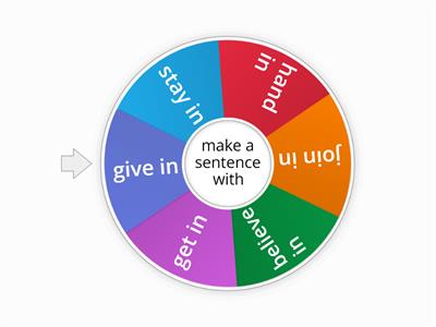 Phrasal verb sentence maker - Preliminary for schools