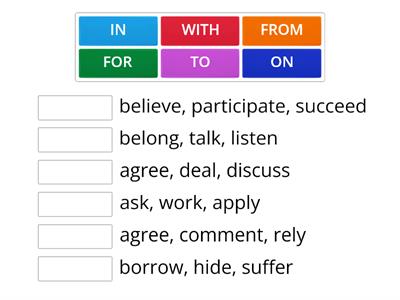 Prepositions & verbs collocations