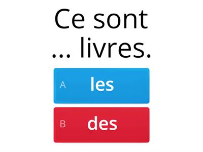 Les articles définis/indéfinis