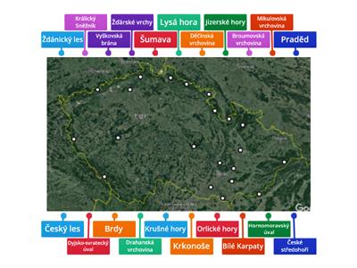 Česká republika - pohoří