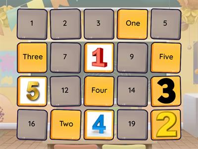 E1 Maths - Numbers memory game 1-10