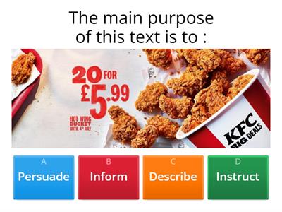 Purpose of text