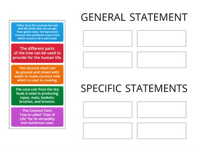 General & Specific Statements