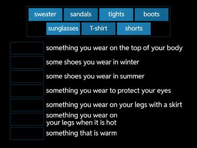 GI A2 U3. Clothes and accessories