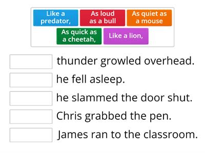 Similes as sentence starters