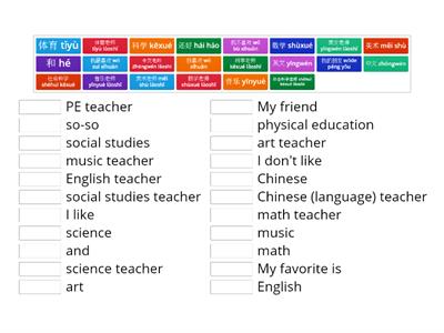 School Subjects & Teachers in Chinese