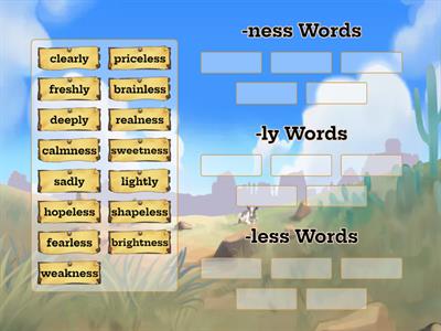 Suffix -ness Word Sort