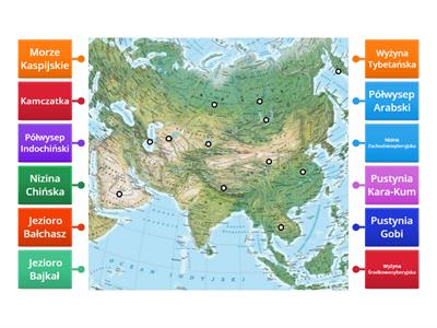 Azja - mapka edukacyjna. 