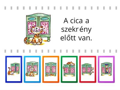 Prepozíciók1 - Hol van a cica? 