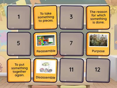 Materials vocabulary Matching Pairs