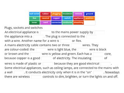 Expert Electronics text p. 51 Plugs, sockets and switches
