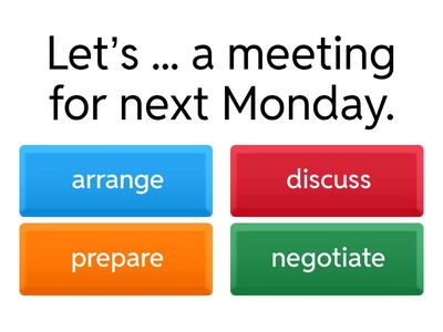 Business meetings. A2-B1 Vocabulary practice