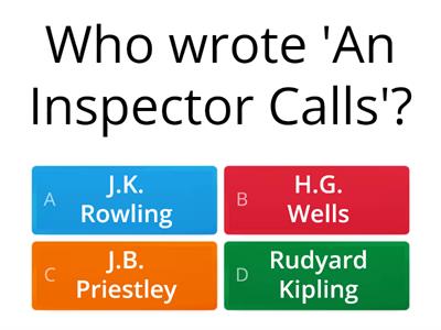 An Inspector Calls Opening Quiz