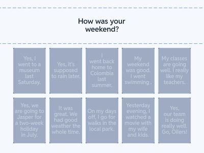 Common small talk questions: Find the match