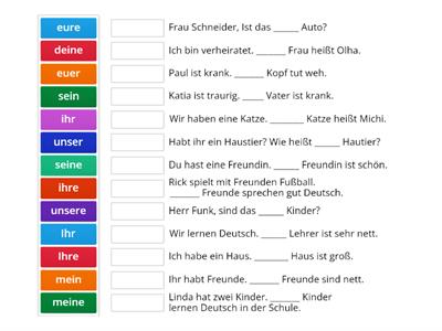 Possessivartikel: Was passt zusammen?