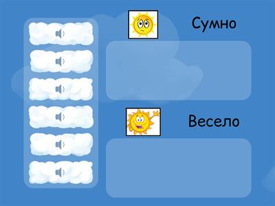 Веселі та сумні хмаринки (музично-дидактична гра для молодших дошкільнят)