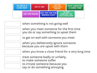 Idioms relationship - B1