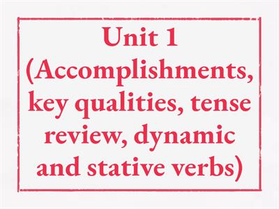 Final test revision (Evolve 4 Module 1)