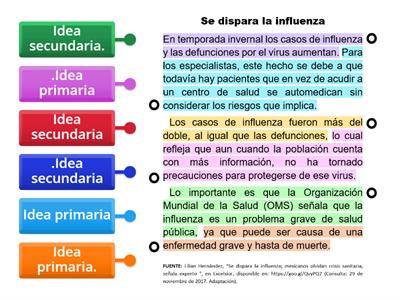 Identificar ideas primarias y secundarias en un texto