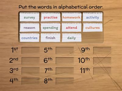 ESOL E3 Alphabetical Order 1