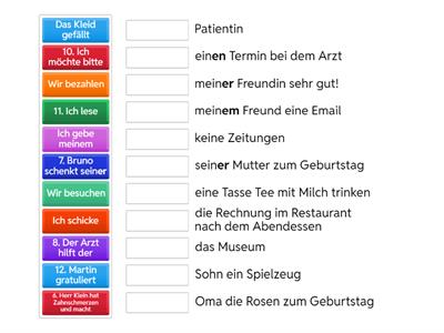 Dativ/Akkusativ/Dativ+Akkusativ
