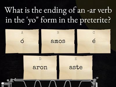 Preterite of AR verbs, car, -gar, -zar & time expressions