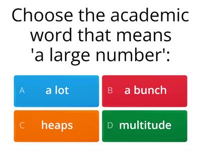 Academic Vocabulary Quiz 1