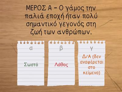 ΘΕΜΑ 48  (ΜΕΡΟΣ Α-Β εκτός γραφή) ''Ο παραδοσιακός γάμος''