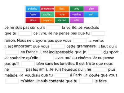 Subjonctif irrégulier