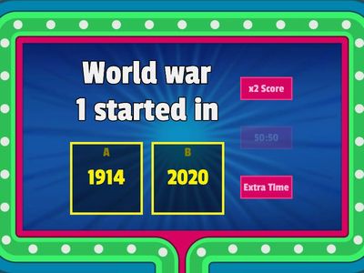 Events of ww1 plenary