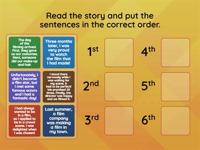 B1 Exam Practice - Writing a story - ordering