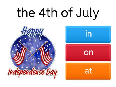 Prepositions of time in/on/at 