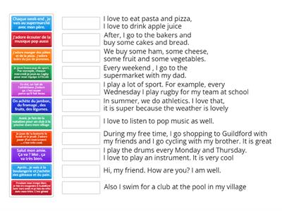 Michaelmas term writing task match up